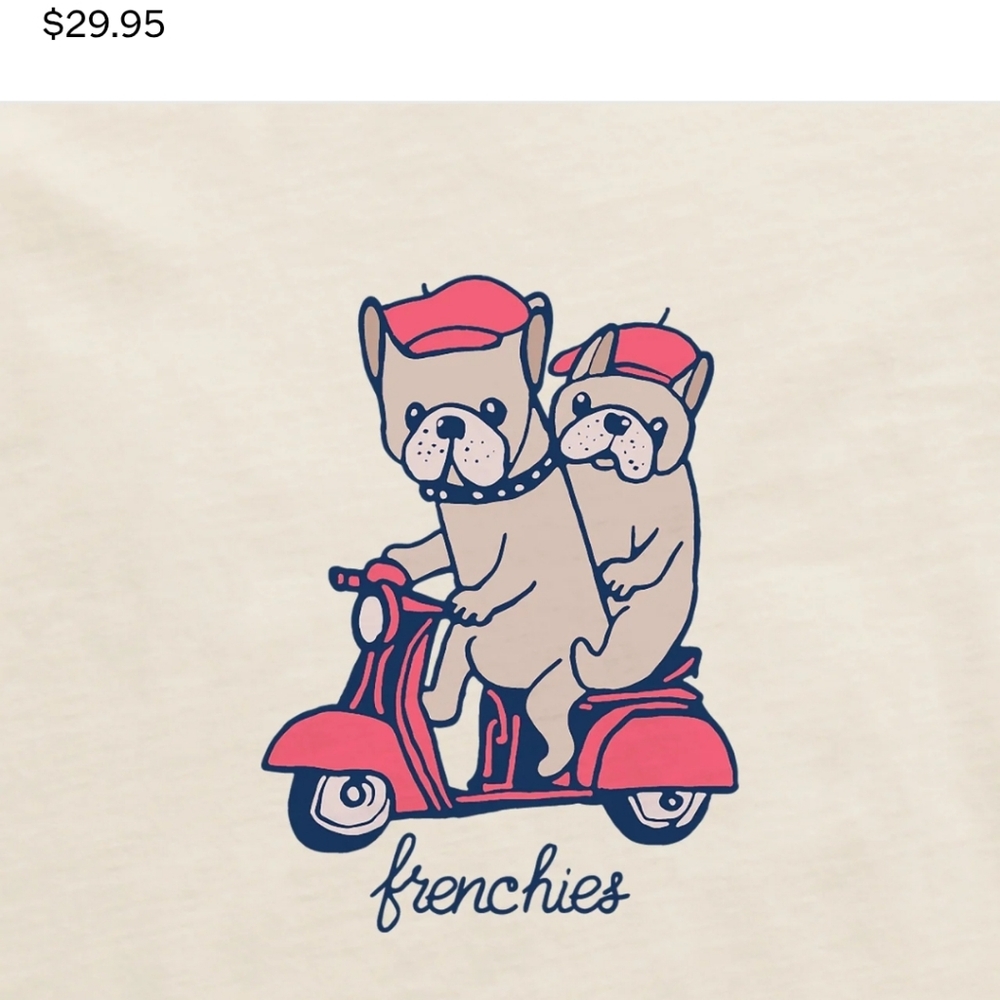 👕 Women's Life Is Good FRENCHIES Short Sleeve Tee Large